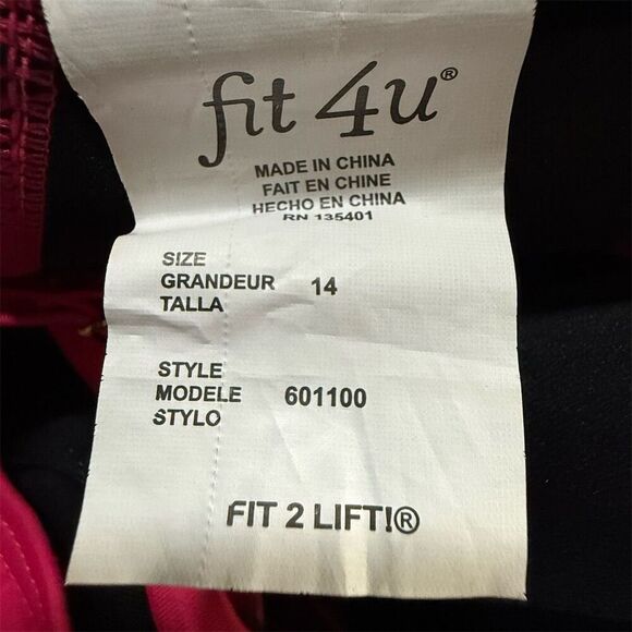 Fit 4 U Fit to Lift Women's Size 14 Pink Ruched One-Piece Swimsuit - Picture 3 of 9